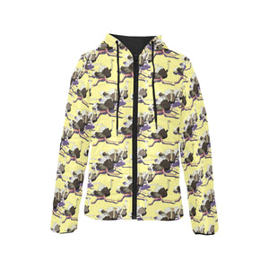 Ostrich Pattern Print Design 04 Women's Padded Hooded Jacket