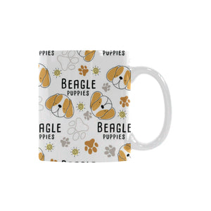 Cute beagle dog pattern background Classical White Mug (Fulfilled In US)
