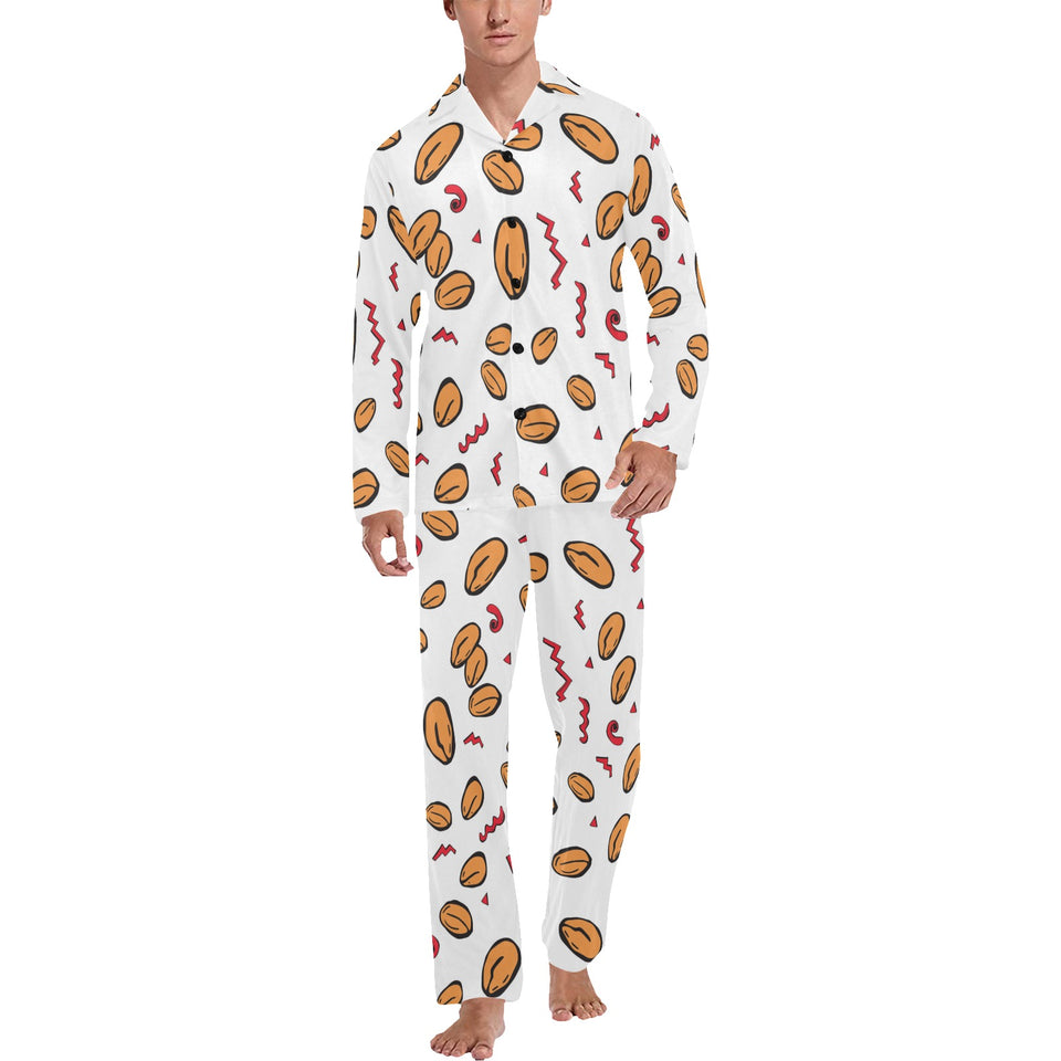 peanuts pattern background Men's Long Pajama Set