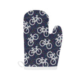 Bicycle Pattern Print Design 03 Heat Resistant Oven Mitts