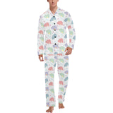 Hippopotamus Pattern Print Design 03 Men's Long Pajama Set