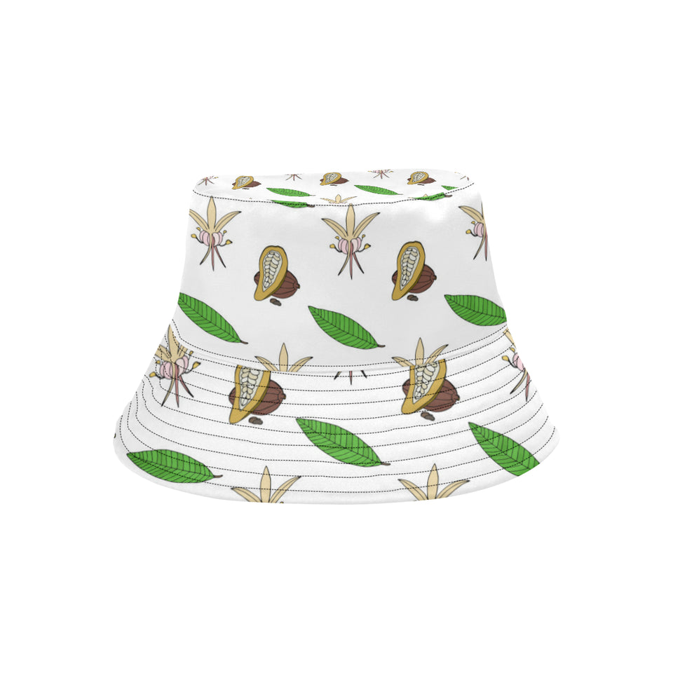 Color hand drawn cacao pattern Unisex Bucket Hat