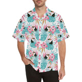 Toucan tropical flower leave pattern Men's All Over Print Hawaiian Shirt