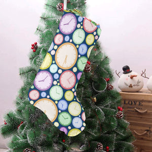 Colorful clock background Christmas Stocking