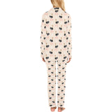 Ostrich Pattern Print Design 04 Women's Long Pajama Set
