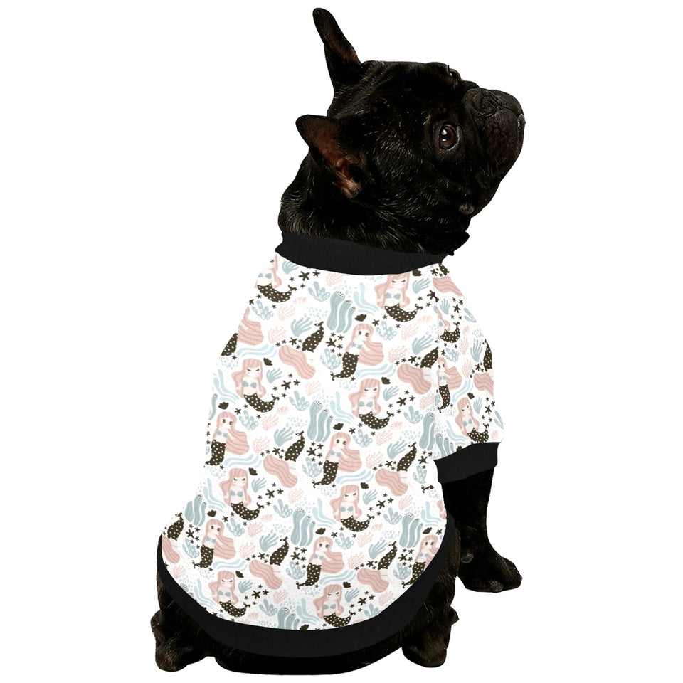 cute mermaid pattern All Over Print Pet Dog Round Neck Fuzzy Shirt