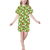 Ladybug Pattern Print Design 01 Kids' Boys' Girls' V-Neck Short Pajama Set