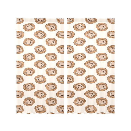 Lion Pattern Print Design 01 Gauze Curtain