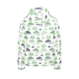 Chameleon lizard succulent plant pattern Kids' Boys' Girls' Padded Hooded Jacket