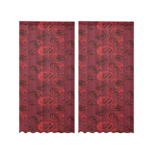 Rose Pattern Print Design 03 Gauze Curtain