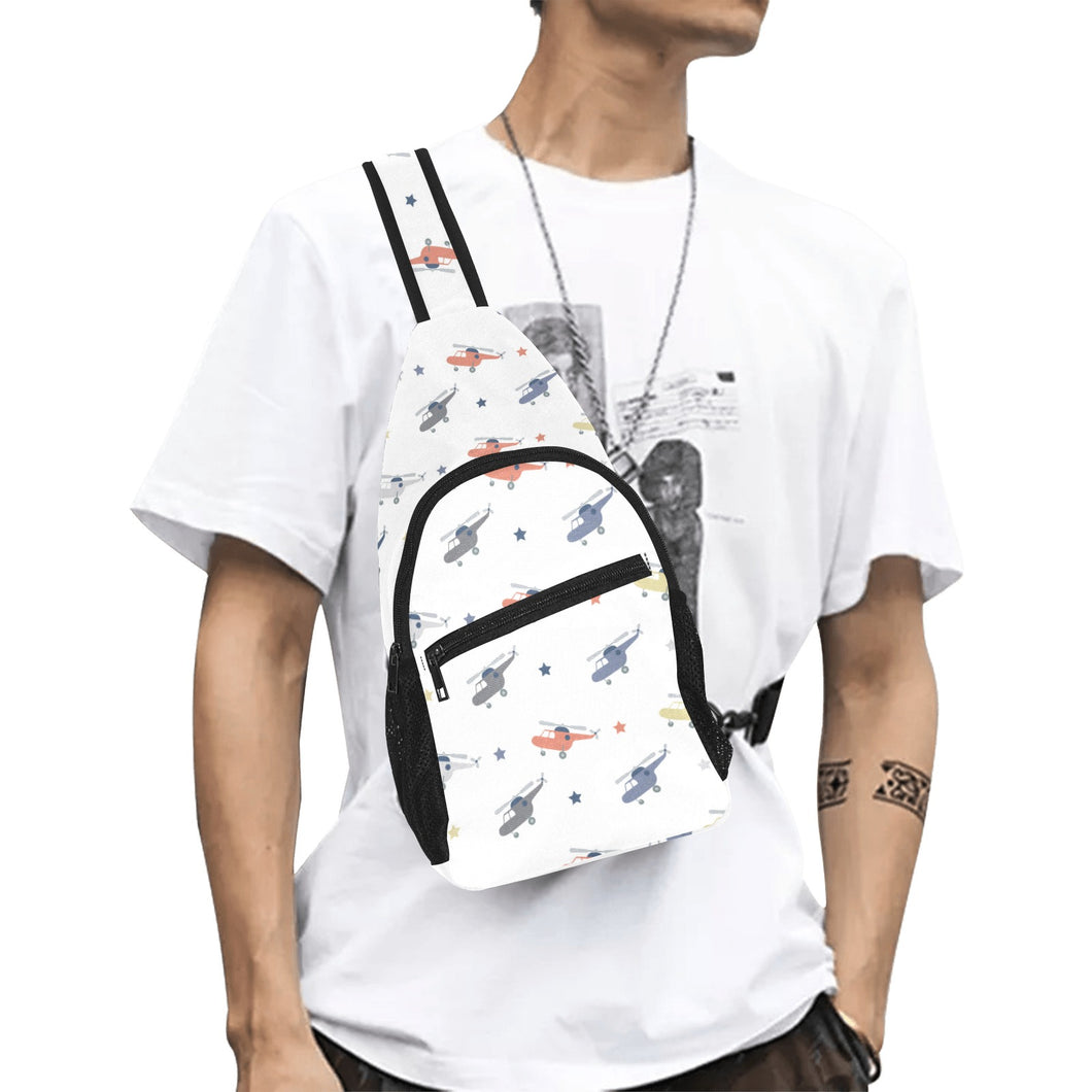 Cute helicopter star pattern All Over Print Chest Bag