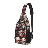 Red snake skull pattern All Over Print Chest Bag