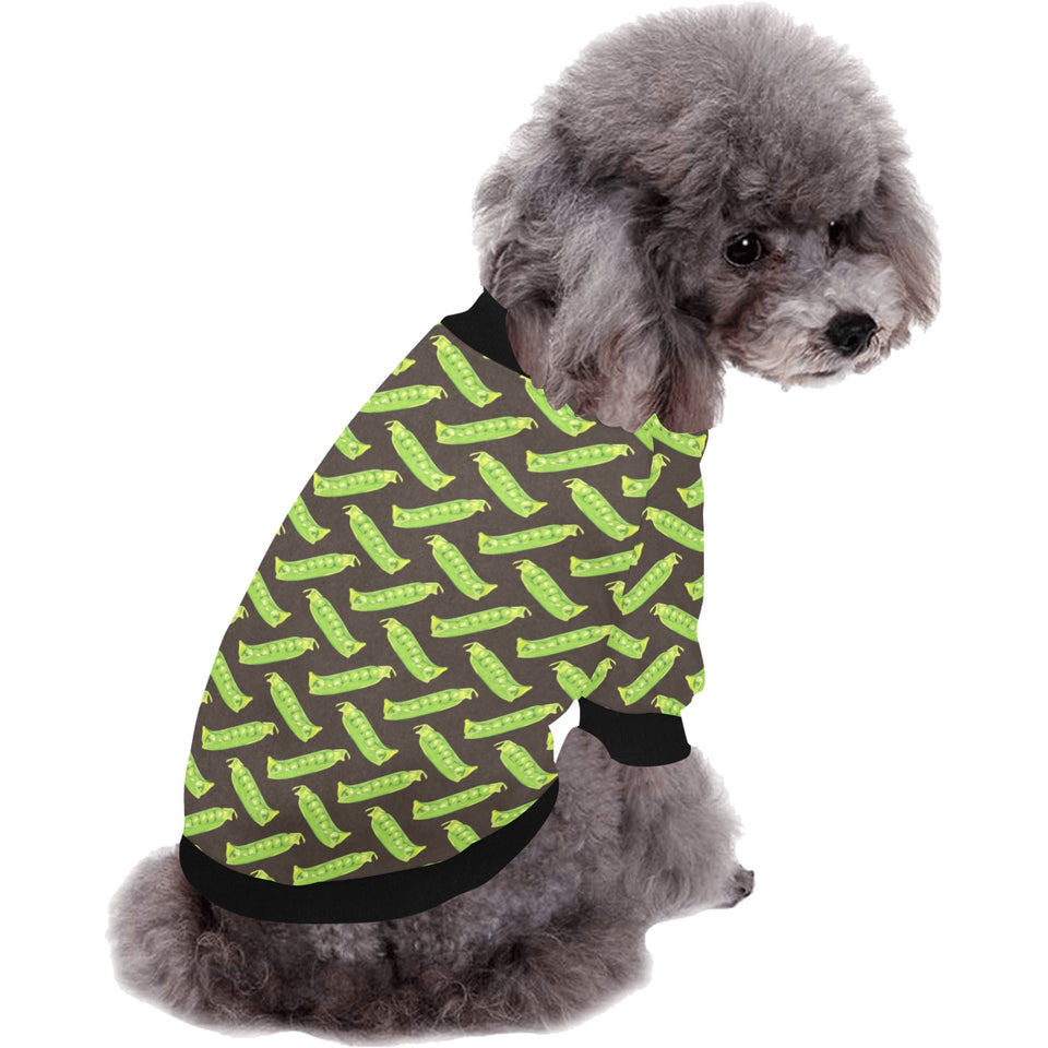 Green Peas Pattern Print Design 05 All Over Print Pet Dog Round Neck Fuzzy Shirt