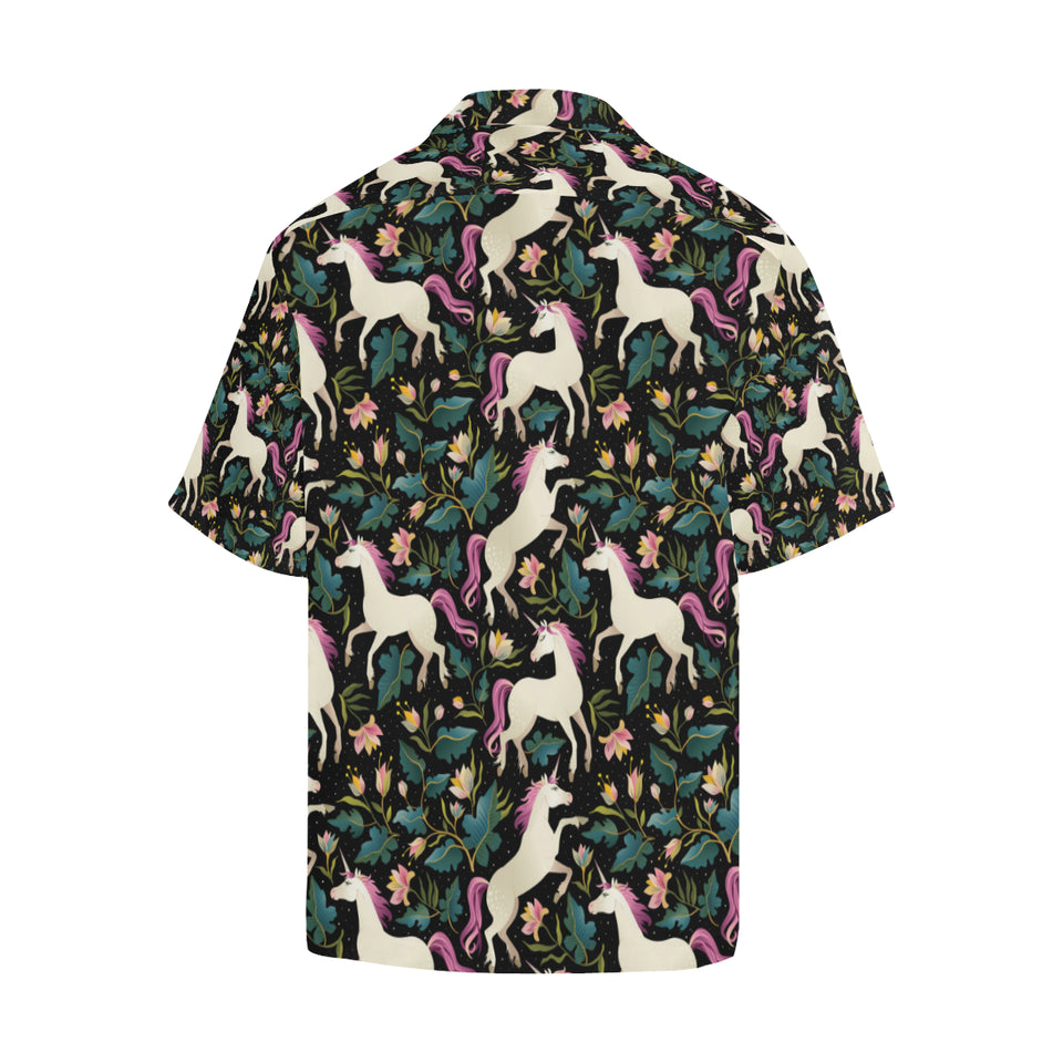 Unicorns forest background Men's All Over Print Hawaiian Shirt