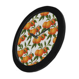 Oranges pattern background Elegant Black Wall Clock