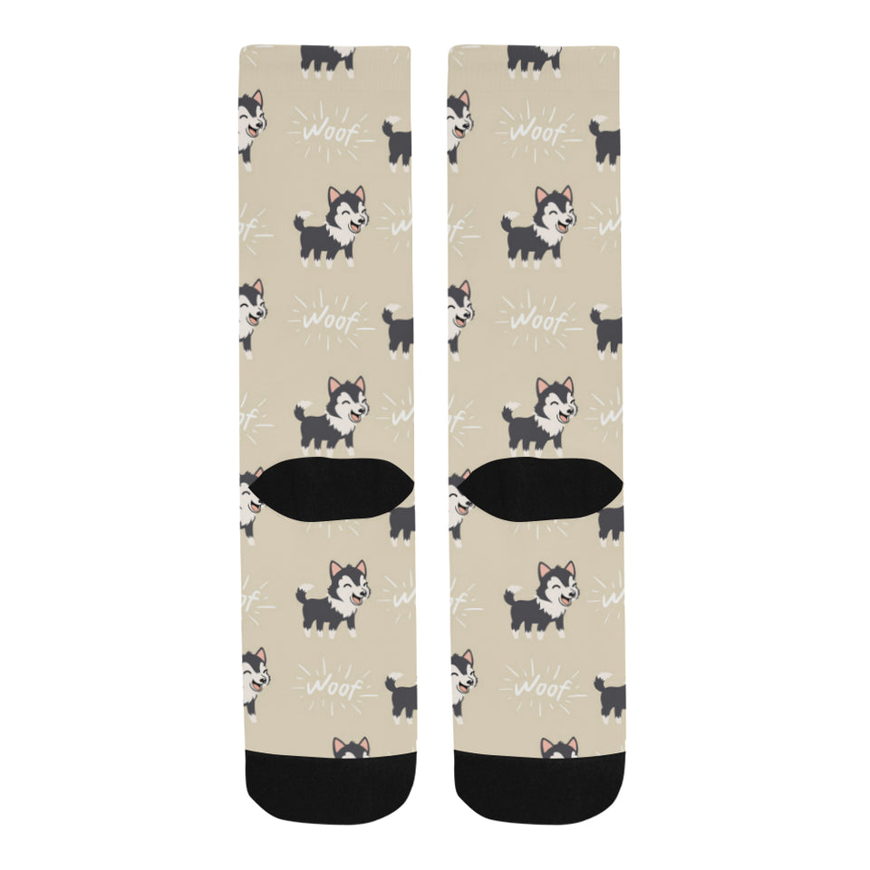Cute Siberian Husky Crew Socks