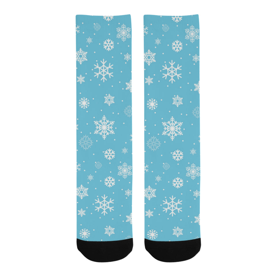 Snowflake pattern blue background Crew Socks