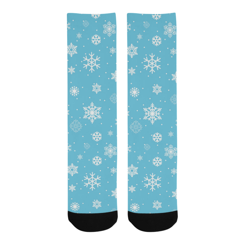 Snowflake pattern blue background Crew Socks
