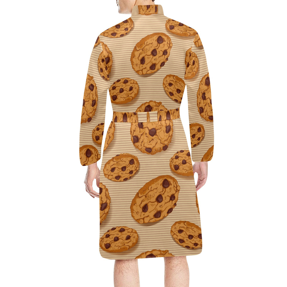 Cookie pattern Men's Long Sleeve Belted Night Robe