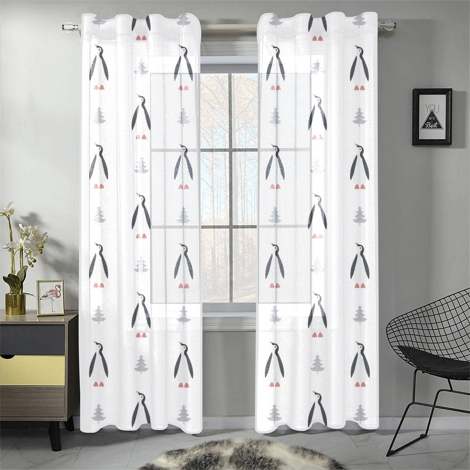 Penguin pattern Gauze Curtain