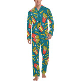 French fries red paper box pattern Men's Long Pajama Set