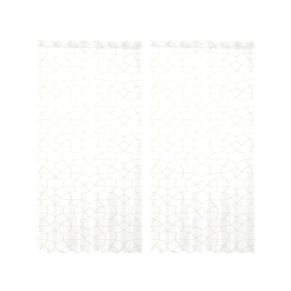 arabic white pattern Gauze Curtain