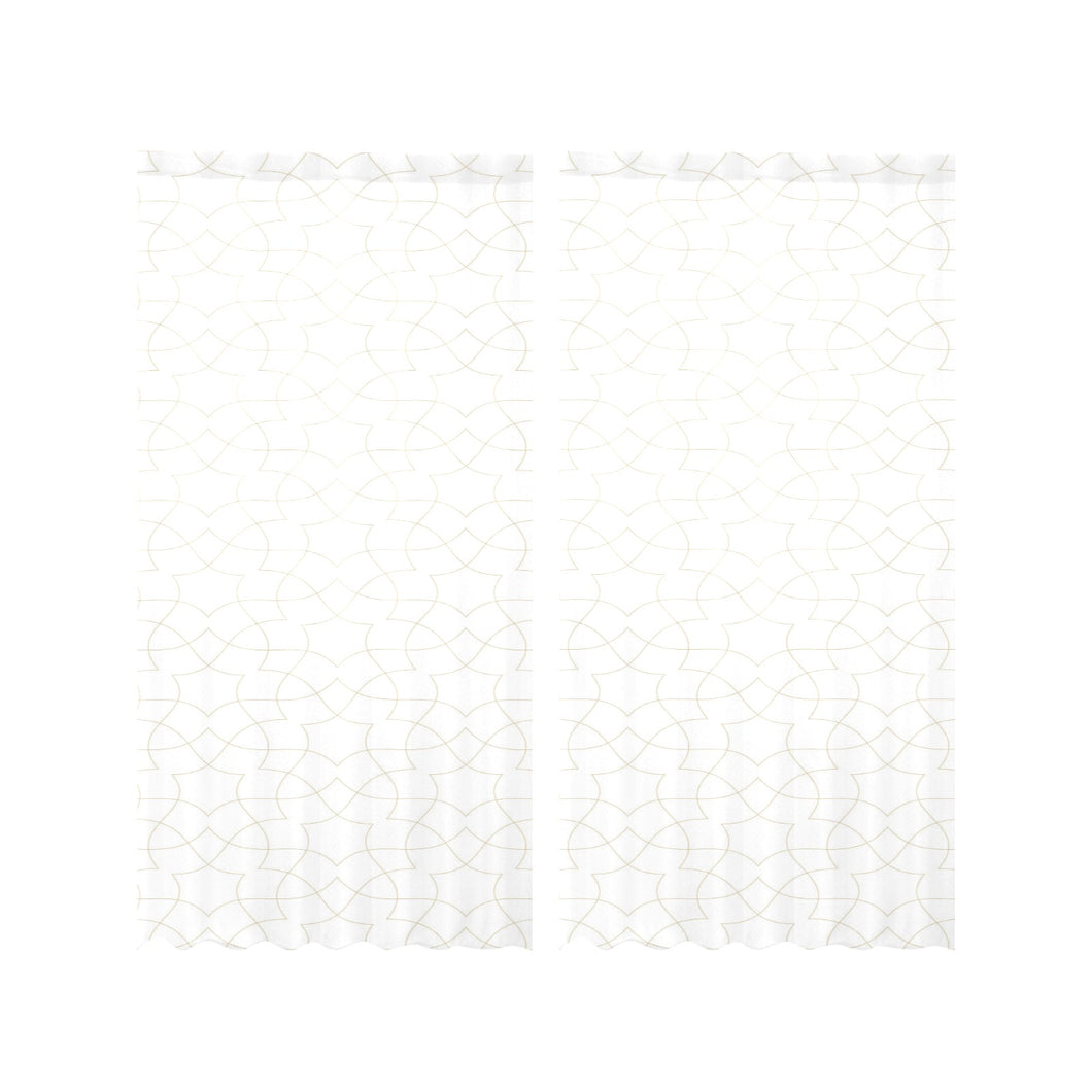 arabic white pattern Gauze Curtain