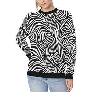 Zebra skin pattern Women's Crew Neck Sweatshirt