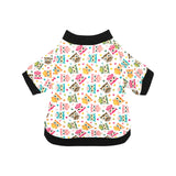 Color cute owl pattern All Over Print Pet Dog Round Neck Fuzzy Shirt