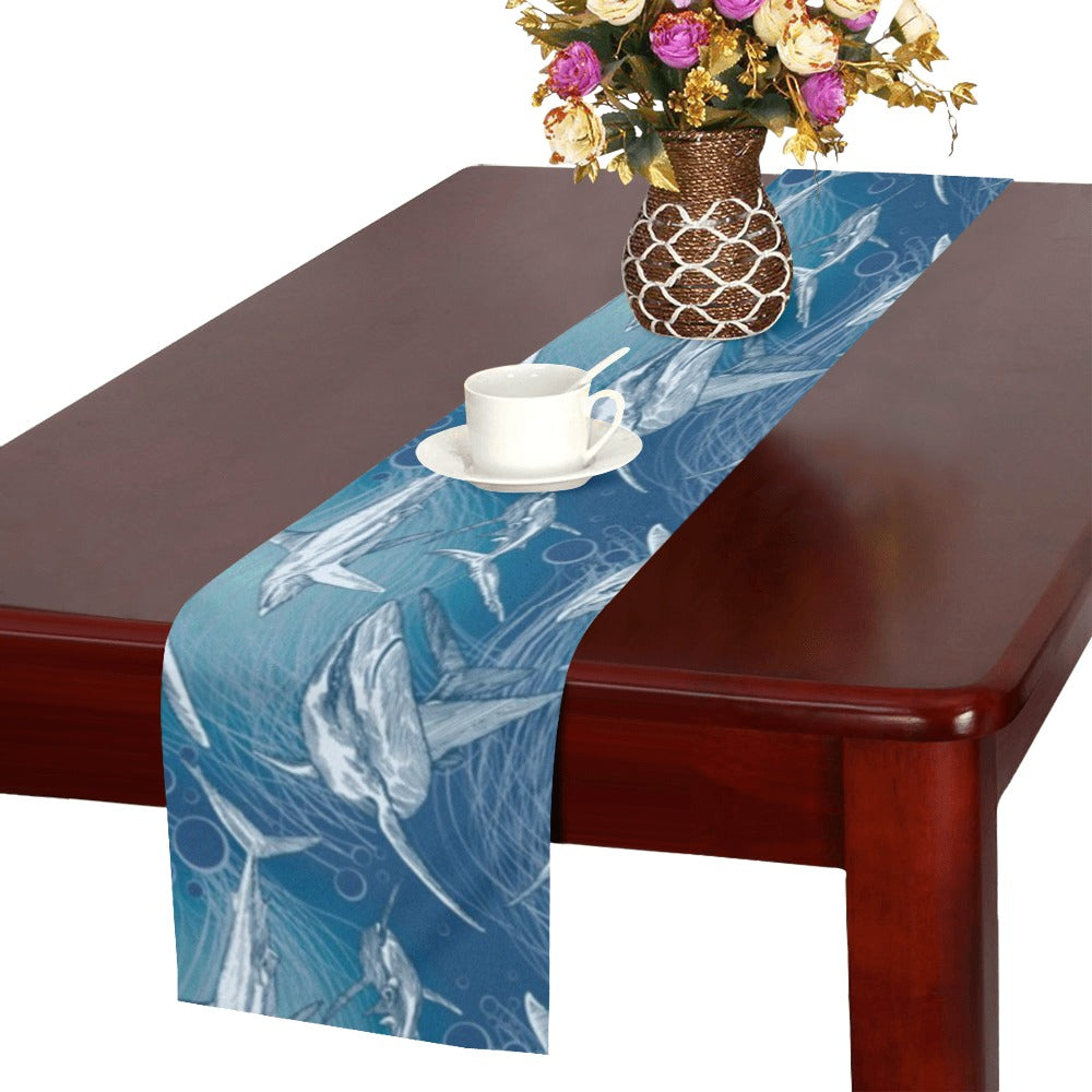 Shark hand drawn Table Runner
