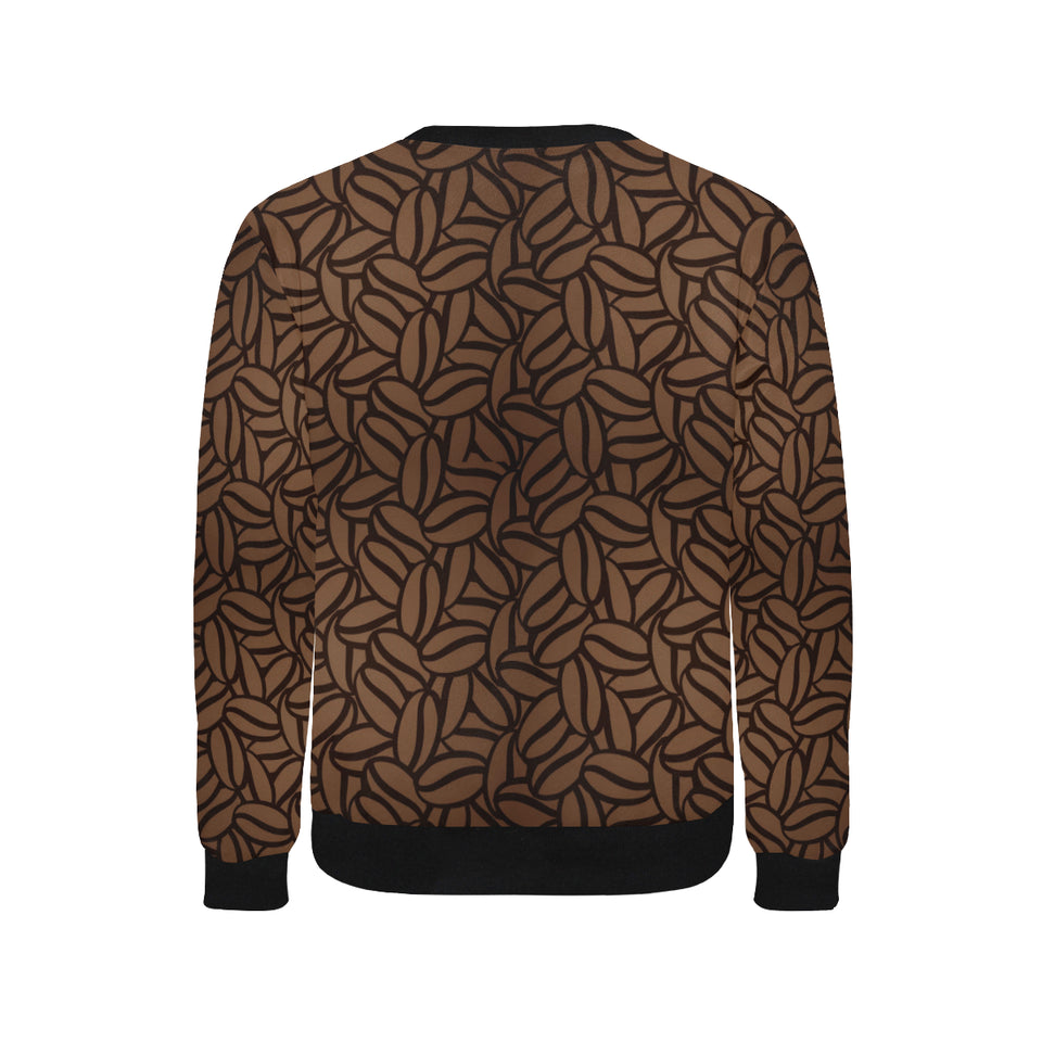 coffee bean pattern Men's Crew Neck Sweatshirt