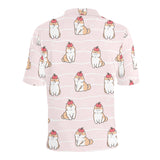 Cute Shiba Inu Dog Apple pattern Men's All Over Print Polo Shirt