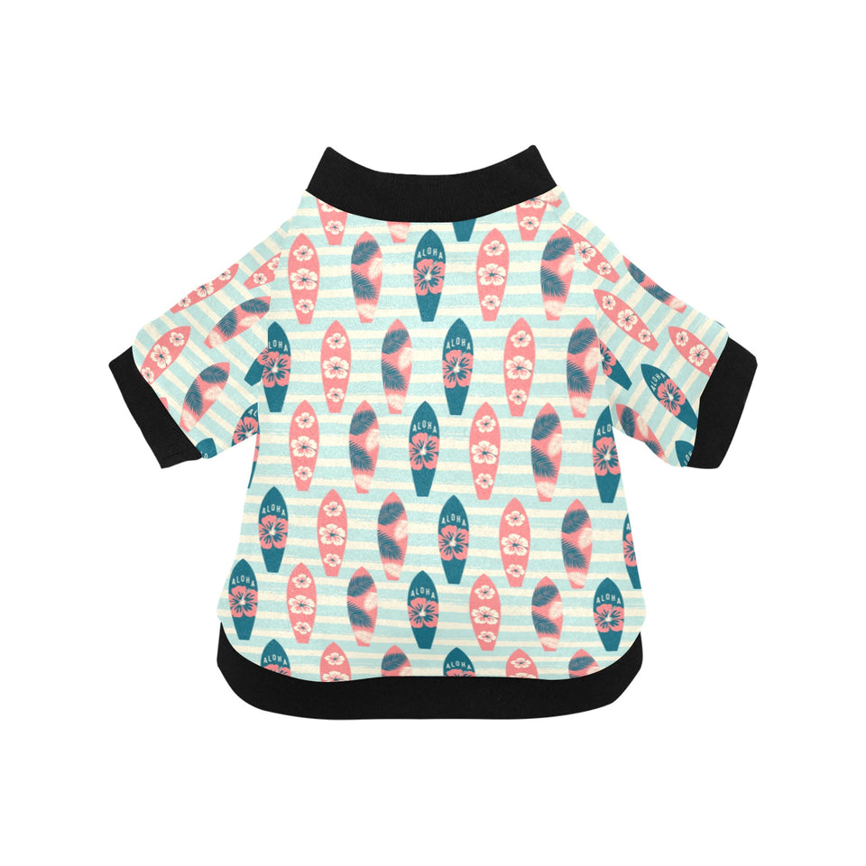 Surfboard Pattern Print Design 02 All Over Print Pet Dog Round Neck Fuzzy Shirt