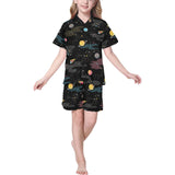 space pattern Kids' Boys' Girls' V-Neck Short Pajama Set