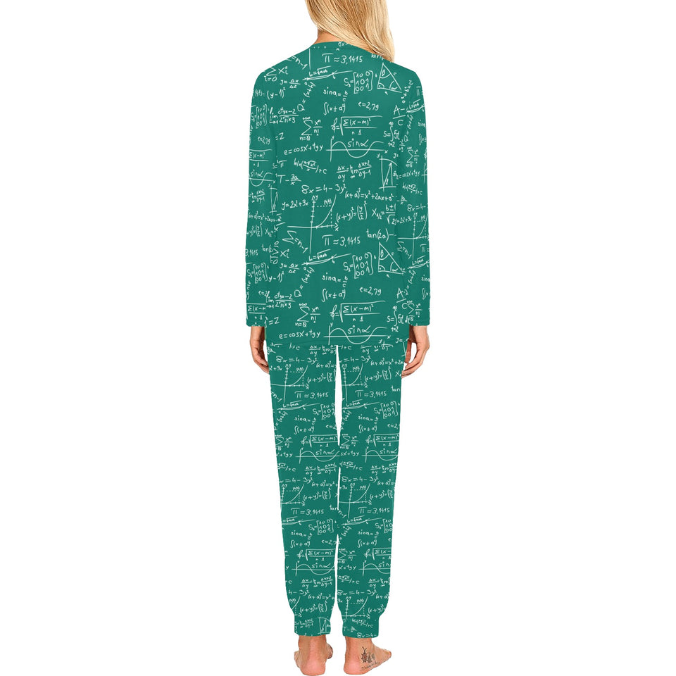 Math Pattern Print Design 01 Women's All Over Print Pajama Set