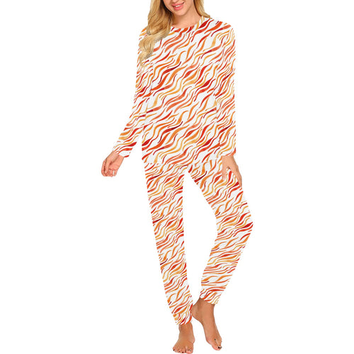Fire flame watercolor pattern Women's All Over Print Pajama Set