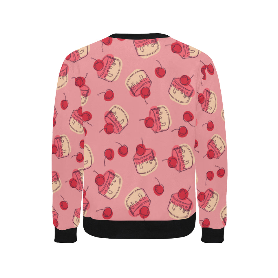 Cake cherry pattern Men's Crew Neck Sweatshirt
