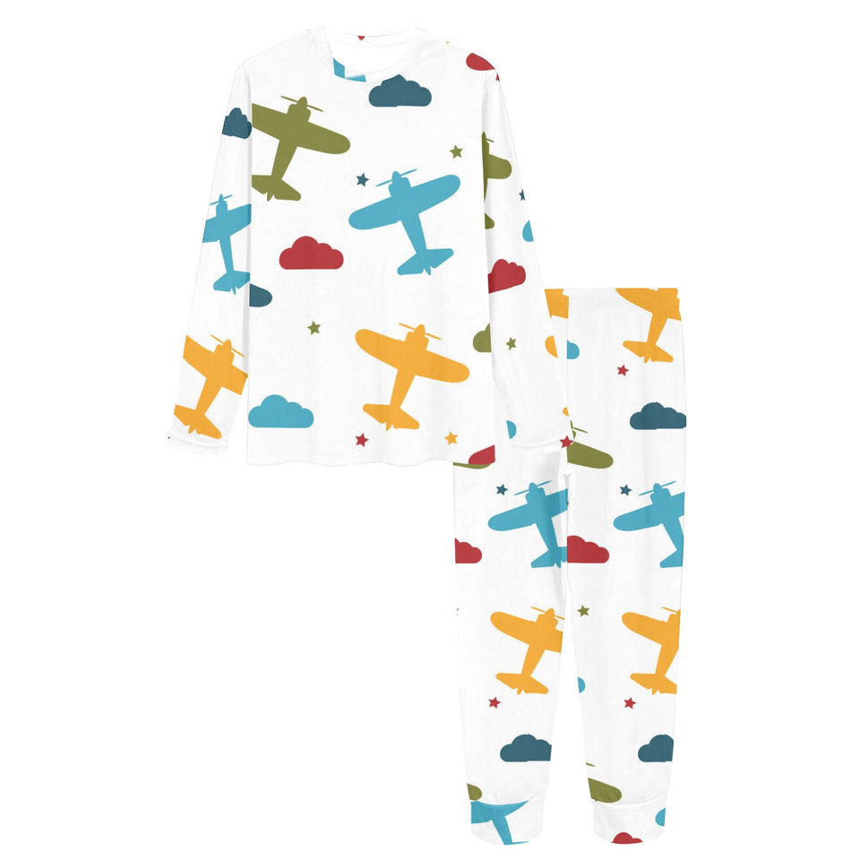 Airplane star cloud colorful Women's All Over Print Pajama Set