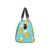 Beer pattern green background Travel Bag