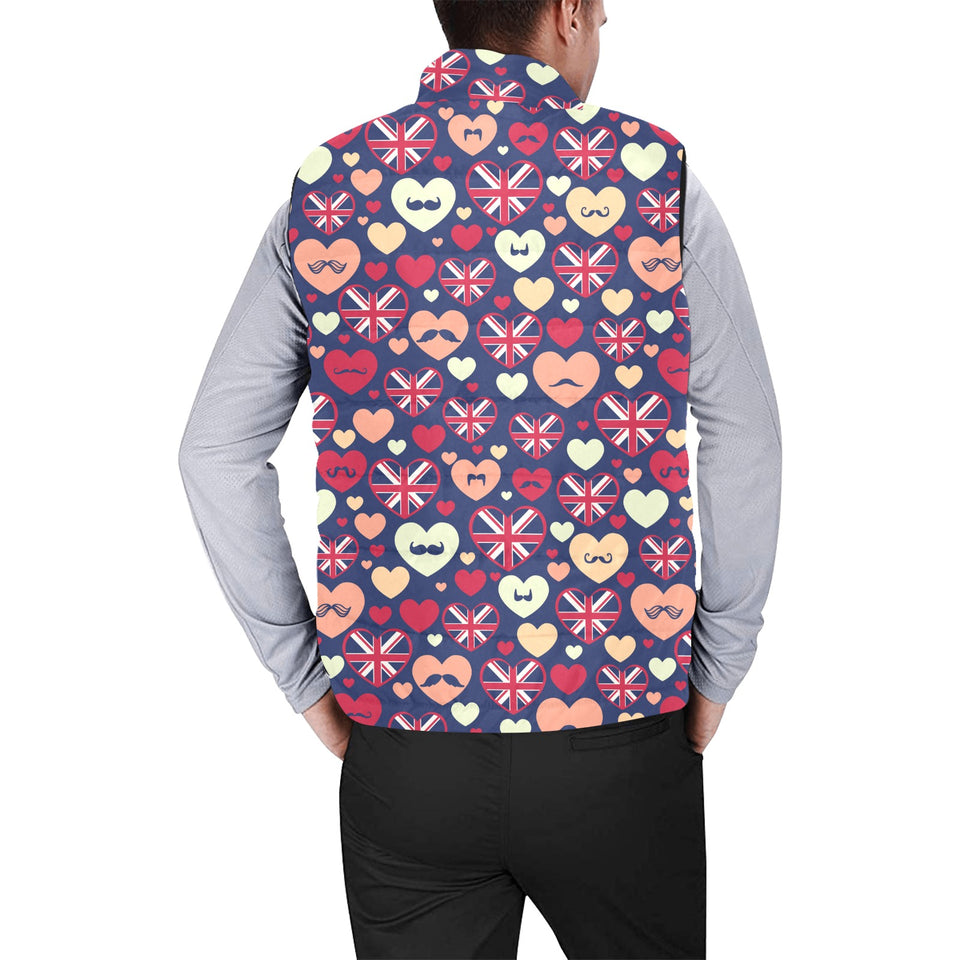 British Pattern Print Design 02 Men's Padded Vest