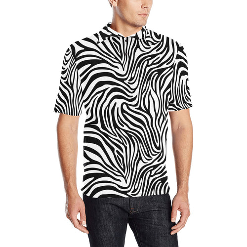 Zebra skin pattern Men's All Over Print Polo Shirt