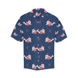 Cute sea lion seal christmas hat candy cane heart Men's All Over Print Hawaiian Shirt