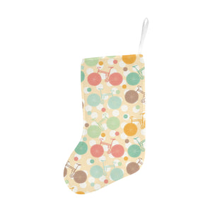 Bicycle Pattern Print Design 01 Christmas Stocking