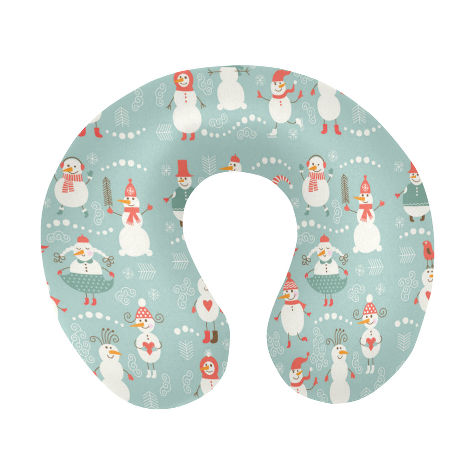 Cute snowman pattern U-Shaped Travel Neck Pillow