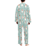 Cute snowman pattern Men's Long Pajama Set