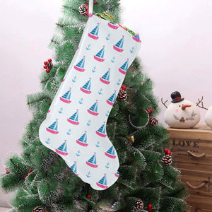 Sailboat anchor pattern Christmas Stocking