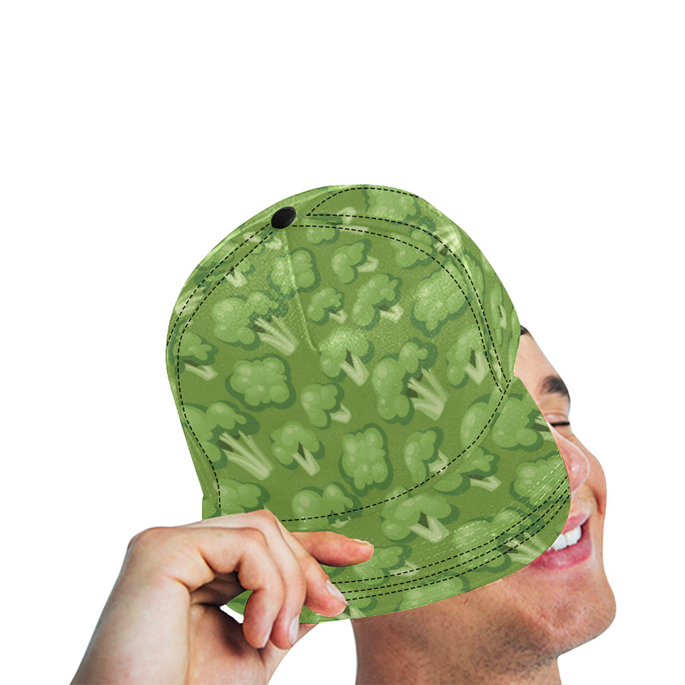 Broccoli pattern green background All Over Print Snapback Cap