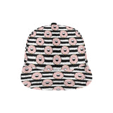 Donuts pink icing striped pattern All Over Print Snapback Cap