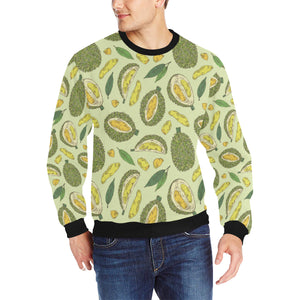 Durian leaves pattern background Men's Crew Neck Sweatshirt
