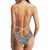 Spider web cobweb design color pattern Women's One-Piece Swimsuit